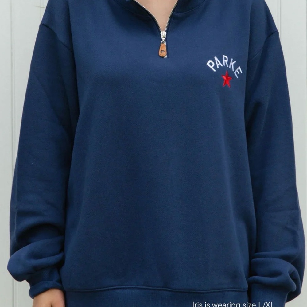Parke MOCKNECK NEW Women's Deep Blue Quarter-Zip Sweatshirt
